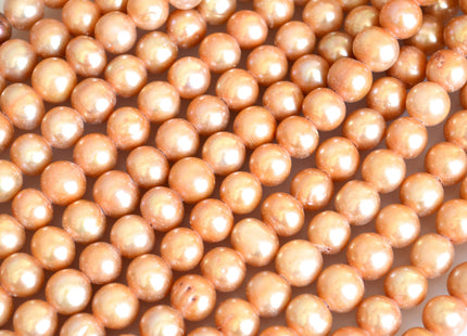 9-10mm Large Hole Half Strand Freshwater Pearls Potato/Round Shape 2.2mm Hole Green and Gold Color #704