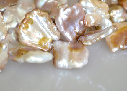 2pc 18-22 x 25x28 mm Limited Edition Rare Irregular Keishi Natural Pink Freshwater Pearl Beads #713