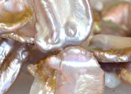 2pc 18-22 x 25x28 mm Limited Edition Rare Irregular Keishi Natural Pink Freshwater Pearl Beads #713