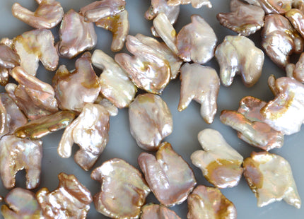 2pc 18-22 x 25x28 mm Limited Edition Rare Irregular Keishi Natural Pink Freshwater Pearl Beads #713