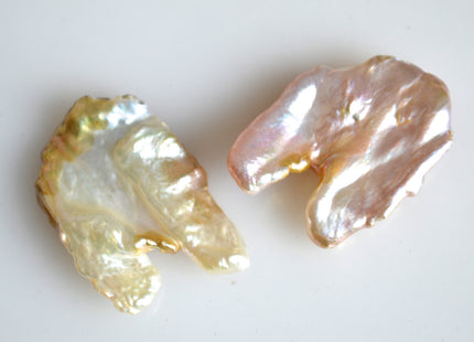 2pc 18-22 x 25x28 mm Limited Edition Rare Irregular Keishi Natural Pink Freshwater Pearl Beads #713