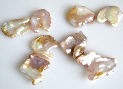 2pc 18-22 x 25x28 mm Limited Edition Rare Irregular Keishi Natural Pink Freshwater Pearl Beads #713