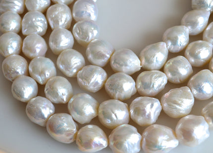 15-17 mm AAAAA Jumbo Baroque Natural White Freshwater Pearls Super High Luster Large White Baroque Pearls #716
