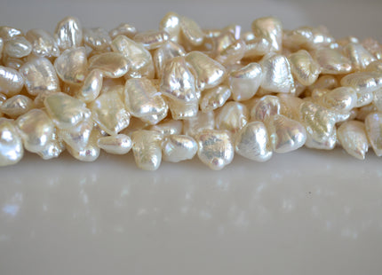 Biwa Stick Freshwater Pearl Beads White Pink and Peacock Color Size Approx.8x10mm to 10x13mm #718