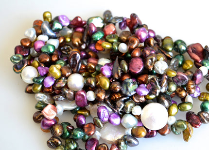 72 inches Mixed Coin And Keshi Pearl Finished Necklace White Pink Purple Green Gold Keshi Long Neckace Genuine Pearl Necklace #719