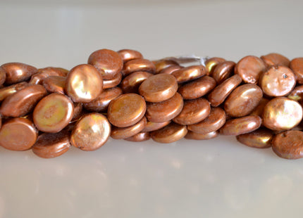 12x14-16 mm AA Freshwater Pearl Oval Coin Silver/Gray and Brown Color Cultured Pearl #143