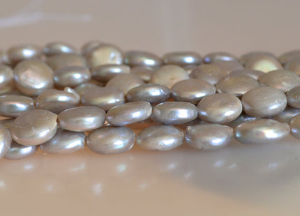 10-11mm AA Coin FreshwaterPearl Natural White Peacock 9-10mm Silver Genuine Cultured High Luster Flat Coin Pearls #381