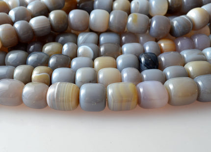 12x16-16x18 Natural Gemstone Gray Agate Beads Natural Color Smooth Drum/Tube Shape Jumbo Size Natural Agate Gemstone #2003