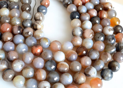 16-17mm Faceted Round Shape Natural Color Gemstone Agate #2095