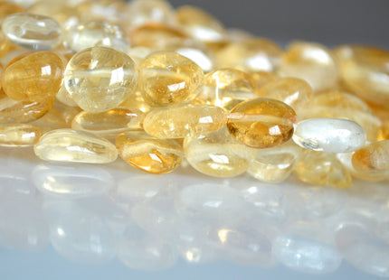 12-15x10-20mm Approx. Oval/Nugget Shape Nutural Yellow Color Citrine Gemstone Beads #2100