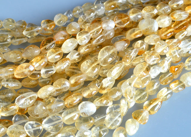 12-15x10-20mm Approx. Oval/Nugget Shape Nutural Yellow Color Citrine Gemstone Beads #2100