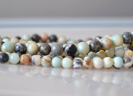 Flower Amazonite Semi Precious Stone Beads Natural Color Natural Amazonite Beads Size 8 and 10mm 16 inches # 2005