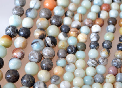 Flower Amazonite Semi Precious Stone Beads Natural Color Natural Amazonite Beads Size 8 and 10mm 16 inches # 2005