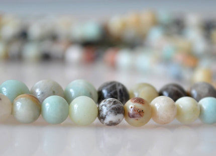 Flower Amazonite Semi Precious Stone Beads Natural Color Natural Amazonite Beads Size 8 and 10mm 16 inches # 2005