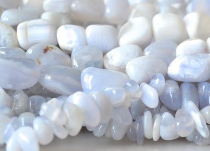 Natural Gemstone Chalcedony Beads Nutural Blue Color Nugget and Chips Shape Size Approx. 10x12mm and 5-6x8-10mm #2022