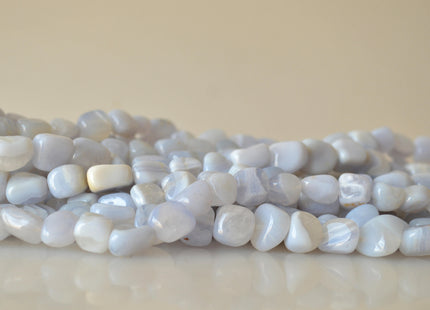 Natural Gemstone Chalcedony Beads Nutural Blue Color Nugget and Chips Shape Size Approx. 10x12mm and 5-6x8-10mm #2022