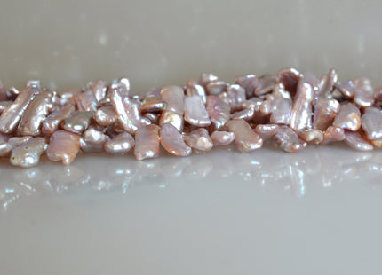 9-10x18-22mm AAA Very Rare Biwa Stick Freshwater Pearl Beads Natural Mauve Pink High Luster Biwa Pearl 15.5- 16 inches #726