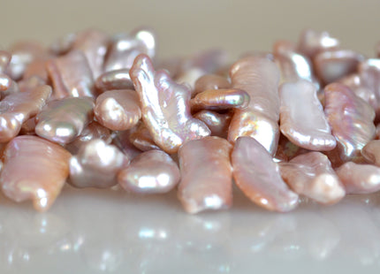 9-10x18-22mm AAA Very Rare Biwa Stick Freshwater Pearl Beads Natural Mauve Pink High Luster Biwa Pearl 15.5- 16 inches #726