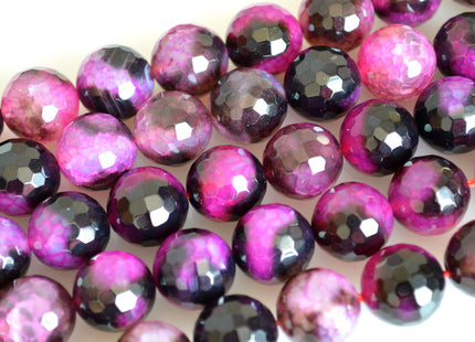 8mm 12mm Faceted Round Agate Semi Precious Stone Beads Heat treated Pink Color Natural Gemstone Agate #2105