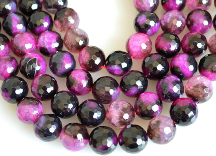 8mm 12mm Faceted Round Agate Semi Precious Stone Beads Heat treated Pink Color Natural Gemstone Agate #2105