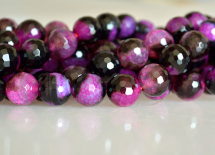 8mm 12mm Faceted Round Agate Semi Precious Stone Beads Heat treated Pink Color Natural Gemstone Agate #2105