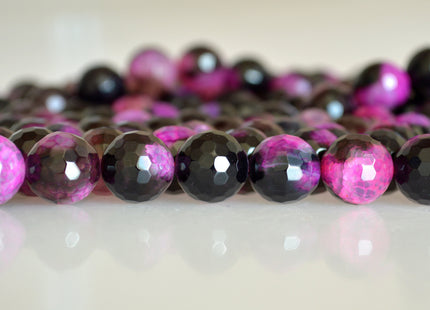 8mm 12mm Faceted Round Agate Semi Precious Stone Beads Heat treated Pink Color Natural Gemstone Agate #2105