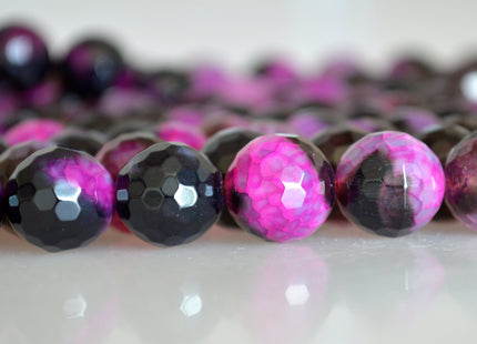 8mm 12mm Faceted Round Agate Semi Precious Stone Beads Heat treated Pink Color Natural Gemstone Agate #2105
