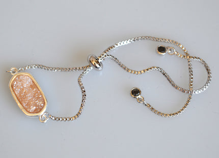 New Style Gemstone Bracelet Druzy Drusy Agate Bracelet Reversible Bracelet Adjustable Chain #2115