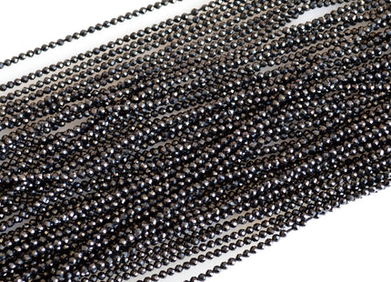 2 mm Faceted Round Tiny Black Spinel Gemstone Beads 13 Inches strand #2026