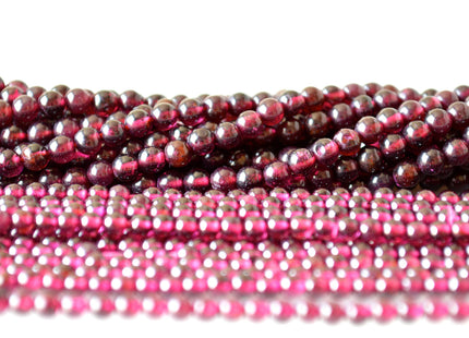 2mm 3mm 4mm AAA Natural Smooth Round Garnet Beads #2032