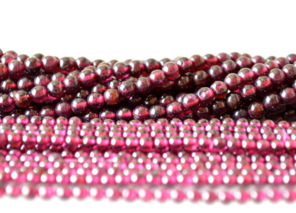 2mm 3mm 4mm AAA Natural Smooth Round Garnet Beads #2032