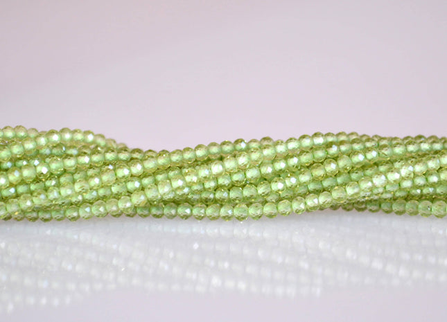 Natural Gemstone Tiny Peridot Beads Natural Green Color Faceted Round Shape Size Approx. 2mm #2038
