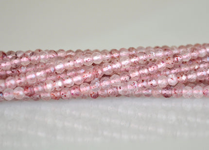 2-2.5 mm Tiny Gemstone Beads Strawberry Quartz Lavender Quartz and Golden-Rutileted Quartz Faceted Round Shape Size 2-2.5mm #2041
