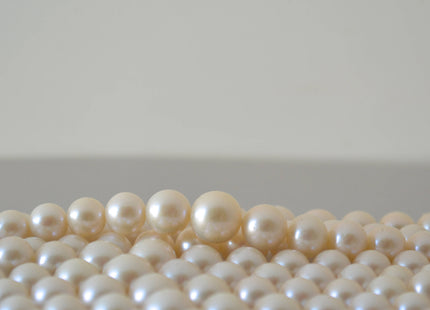 4-9mm AAA Natural White Perfect Round Freshwater Graduated Pearls High Luster Bridal White Cultured Freshwater Pearls #701
