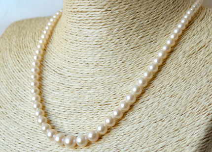 4-9mm AAA Natural White Perfect Round Freshwater Graduated Pearls High Luster Bridal White Cultured Freshwater Pearls #701