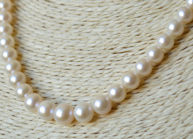 4-9mm AAA Natural White Perfect Round Freshwater Graduated Pearls High Luster Bridal White Cultured Freshwater Pearls #701