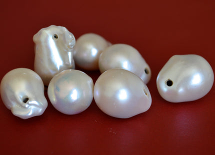 14-17x21-30 mm AAA Natural White Baroque Pearl Pendant Large Hole Top Drilled Baroque Pearl Genuine Very High Luster Top Quality Pearl #1102