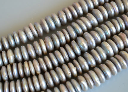 13-14mm Half Strand Large Hole Roundel Freshwater Pearls Hole Size 2mm OR 4mm Genuine Cultured Beads 34 Pieces #177