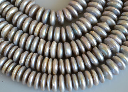 13-14mm Half Strand Large Hole Roundel Freshwater Pearls Hole Size 2mm OR 4mm Genuine Cultured Beads 34 Pieces #177