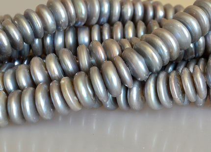 13-14mm Half Strand Large Hole Roundel Freshwater Pearls Hole Size 2mm OR 4mm Genuine Cultured Beads 34 Pieces #177