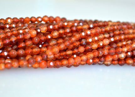 4 mm Natural Faceted Round Carnelian Gemstone Beads, Natural Gemstone Beads, Natural Carnelian Beads #504