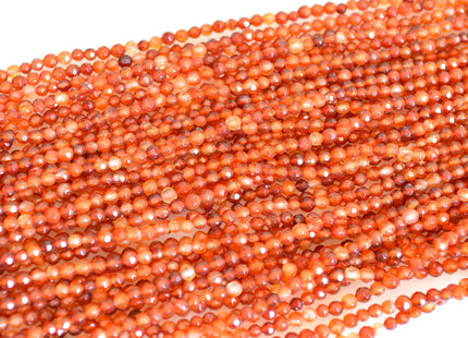 4 mm Natural Faceted Round Carnelian Gemstone Beads, Natural Gemstone Beads, Natural Carnelian Beads #504