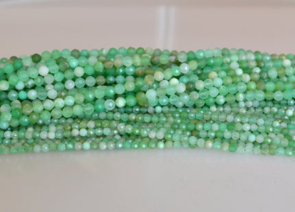 2mm 3mm 4mm AAA Natural Faceted Round Chrysoprase Gemstone Beads Genuine Green Chrysoprase Beads 15.5 Inches #2053