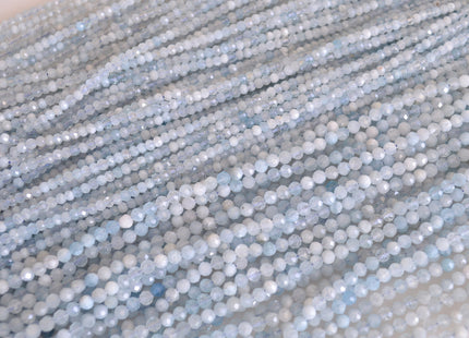 WHOLESALE AAA Natural Gemstone Aquamarine Beads Faceted Round OR Rondelle Shape 4mm and 2.5x3mm #2054