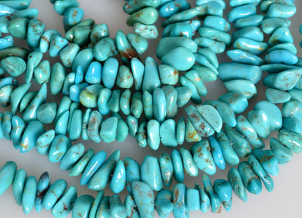 4-5x8-10 mm Natural Blue Turquoise Chips Gemstone Beads 16 Inches Strand #2071