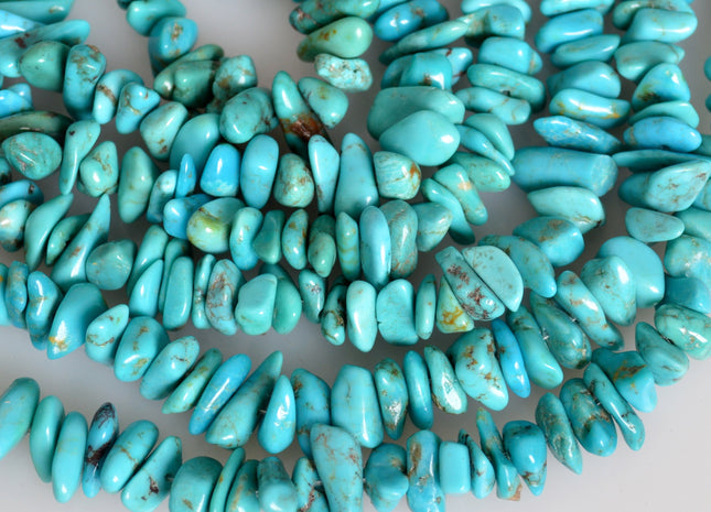 4-5x8-10 mm Natural Blue Turquoise Chips Gemstone Beads 16 Inches Strand #2071