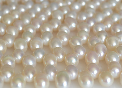 8x11-12mm Top Drilled Rice/Oval Freshwater Pearl Beads White Color Dancing Genuine Cultured Freshwater Pearls #744