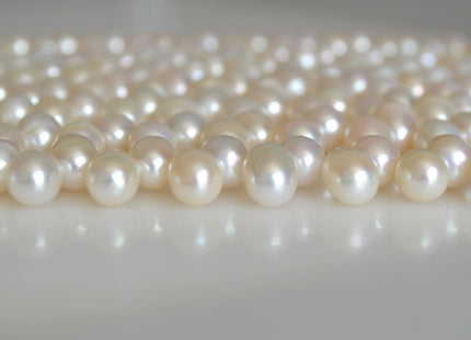 8x11-12mm Top Drilled Rice/Oval Freshwater Pearl Beads White Color Dancing Genuine Cultured Freshwater Pearls #744