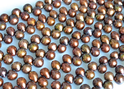 8-9x9-10mm Top Drilled Teardrop Freshwater Pearl Beads Luster Brown Color Dancing Genuine Cultured Freshwater Pearls #746