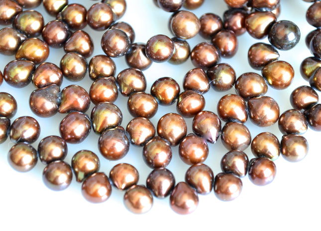 8-9x9-10mm Top Drilled Teardrop Freshwater Pearl Beads Luster Brown Color Dancing Genuine Cultured Freshwater Pearls #746